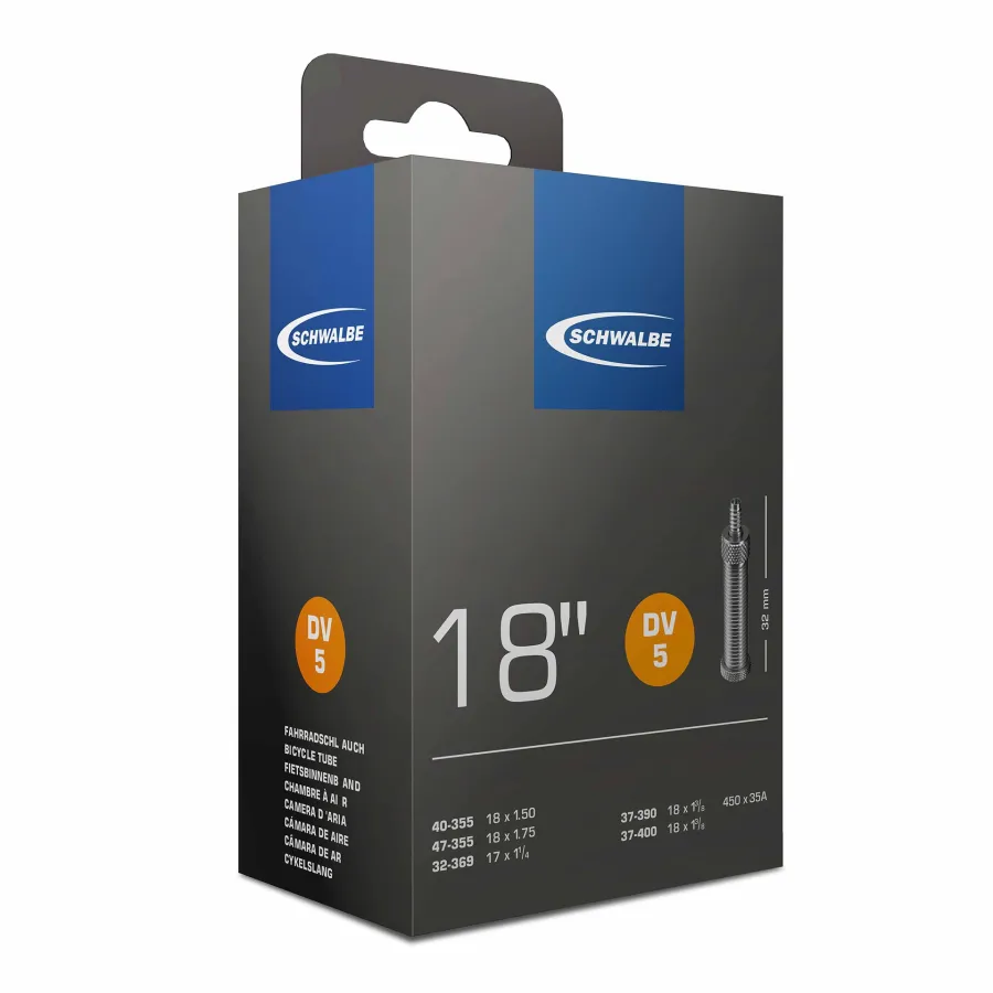 Schwalbe binnenband DV5 18" 40/47-355 32-369 37-390 37-400 (Hollands ventiel)