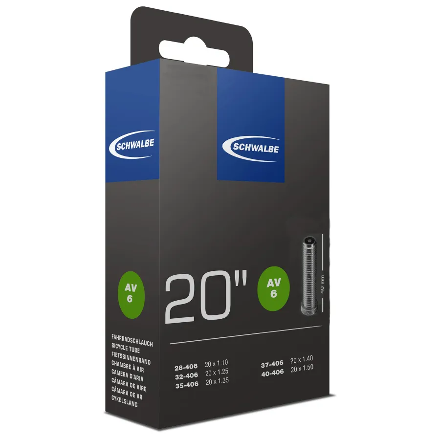 Chambre à air Schwalbe AV6 20" étroite 28/32/35/37/40-406