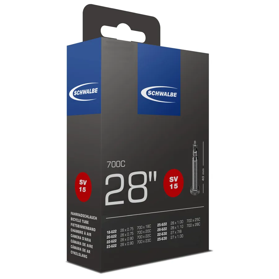 Schwalbe binnenband SV15 28" smal 18/28-622 22/25-630 (Frans ventiel)
